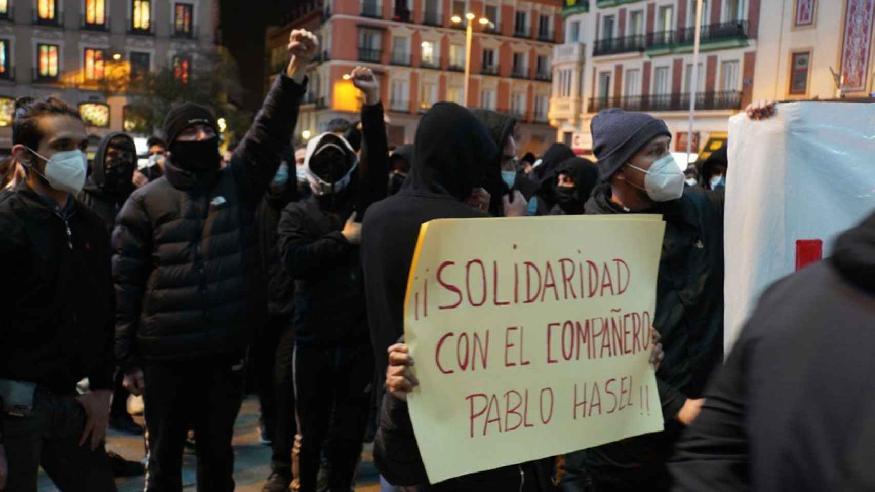 Manifestación por Hasél en Madrid.