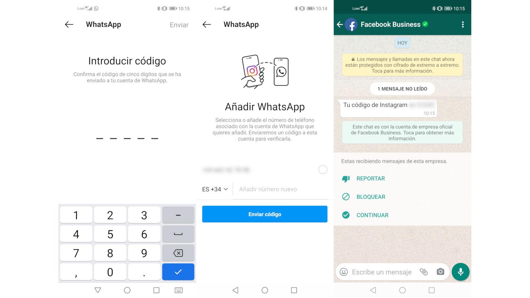 Proceso para añadir una cuenta de WhatsApp a Instagram