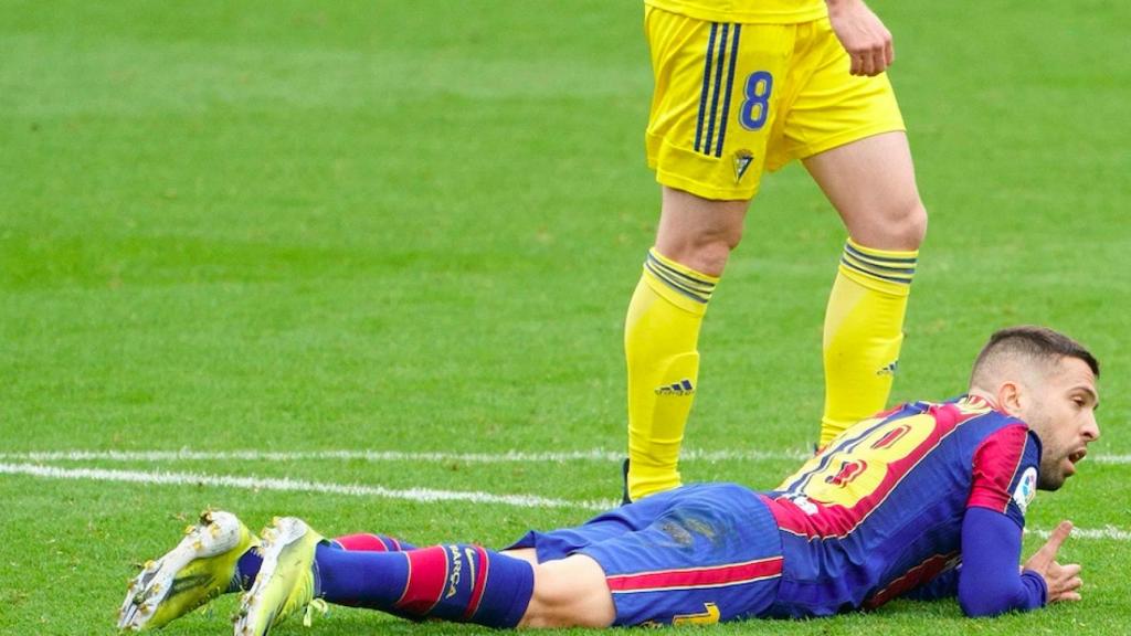 Jordi Alba en el partido contra el Cáidz