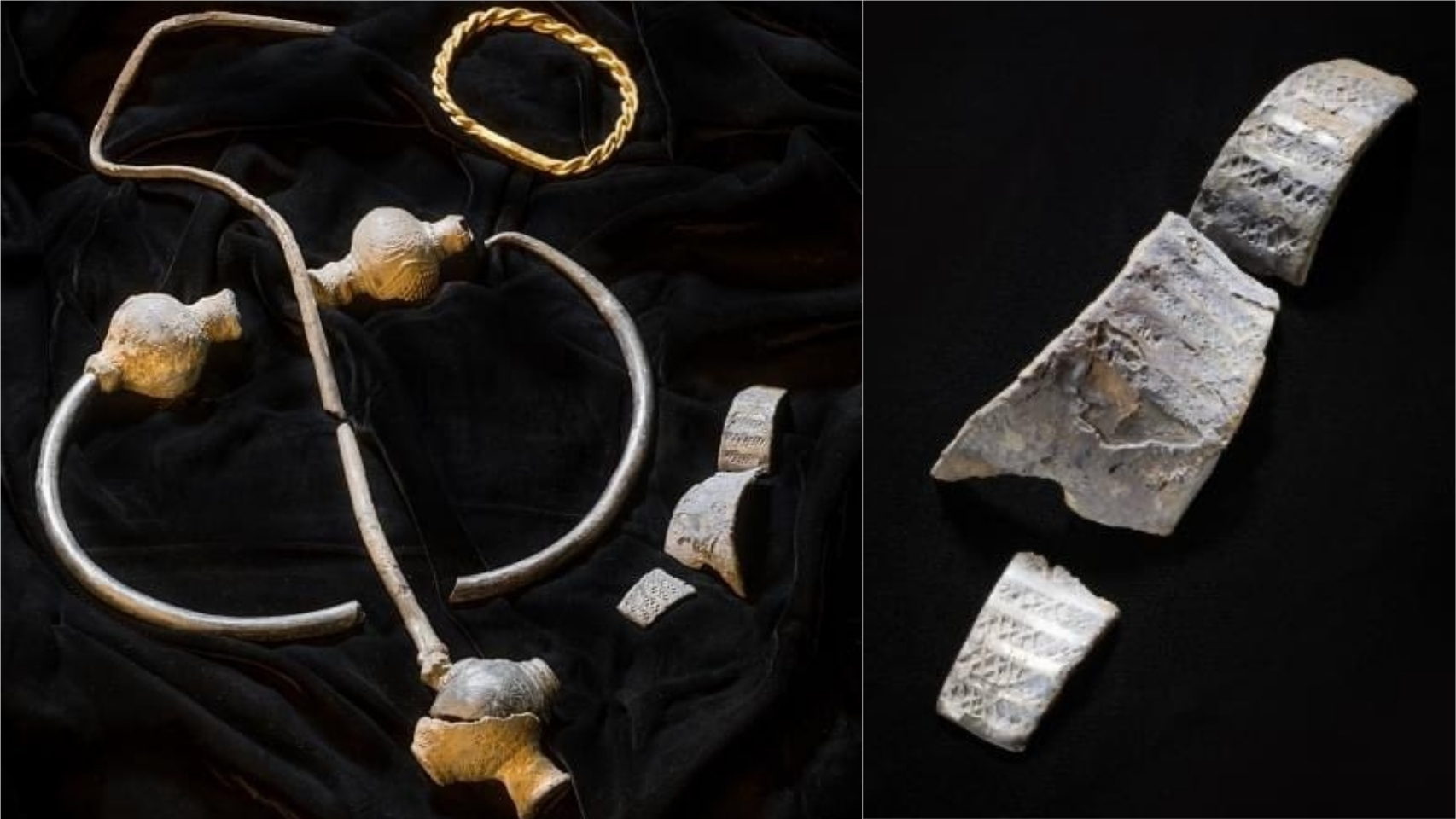 Varias de las piezas del tesoro de la Isla de Man.