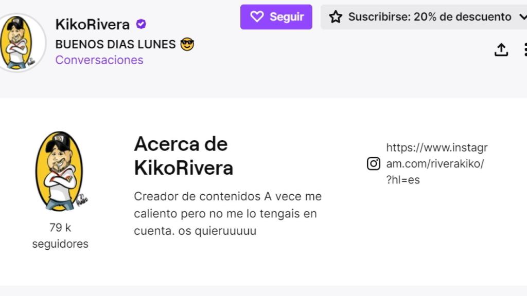 Así luce el perfil de Kiko en la plataforma.