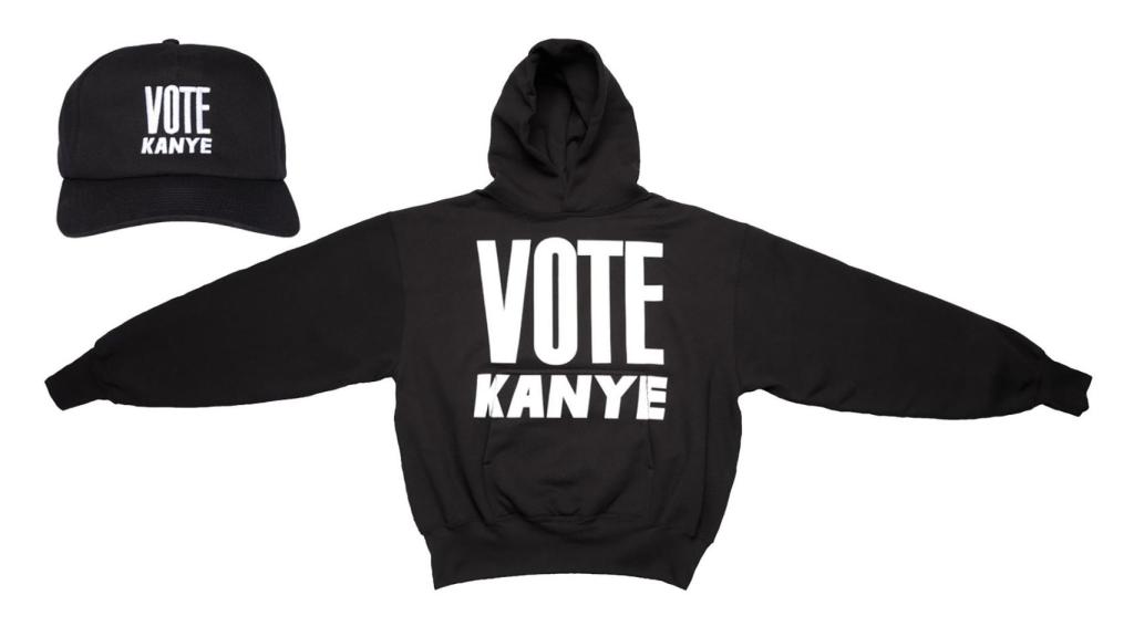 Merchandising de la campaña de West.