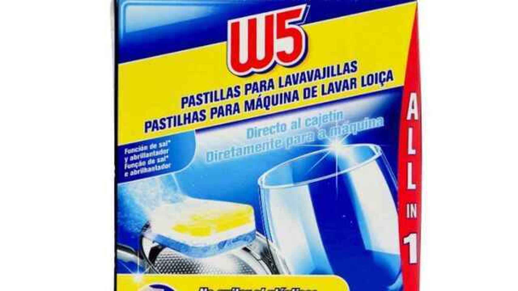 Detergente para lavavajillas de W5, la marca blanca de Lidl.