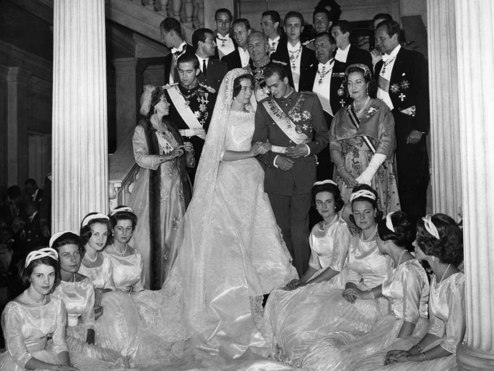 El rey Juan Carlos y la reina Sofía, el día de su boda.