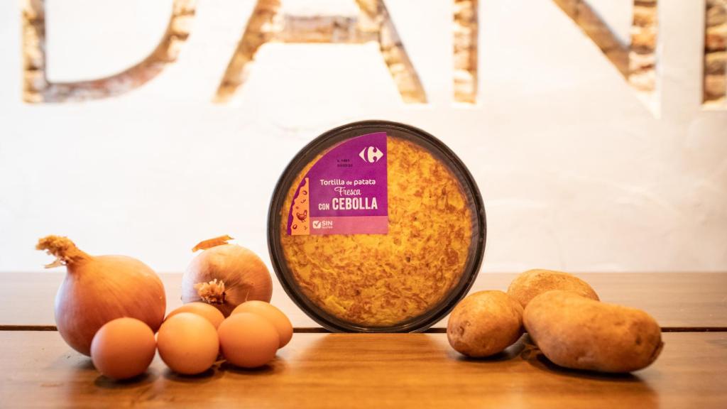 La tortilla de patata con cebolla de Carrefour.