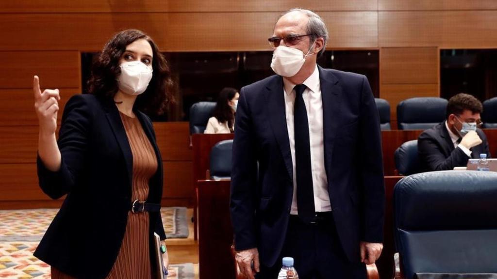 Ayuso y Gabilondo, en una imagen reciente en la Asamblea de Madrid.