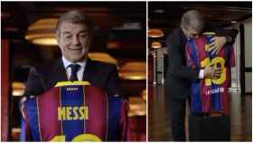Laporta y el maniquí de Leo Messi