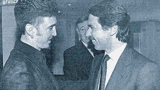 Aznar y Ramoncín, tras una reunión poco antes de las elecciones de 1996.
