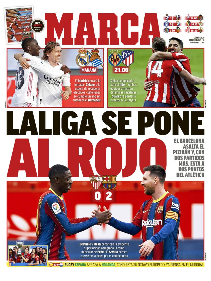 La portada del Diario MARCA (28/02/2021)