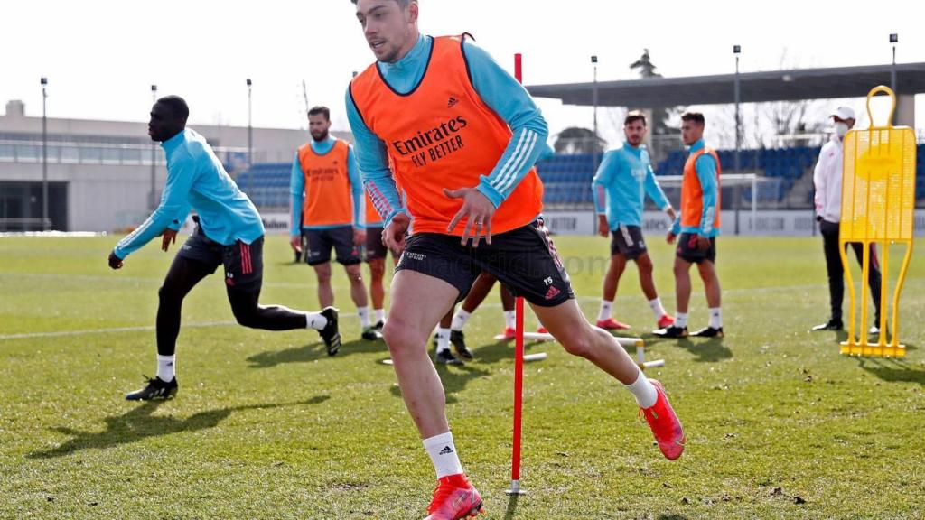 Fede Valverde, durante un entrenamiento del Real Madrid