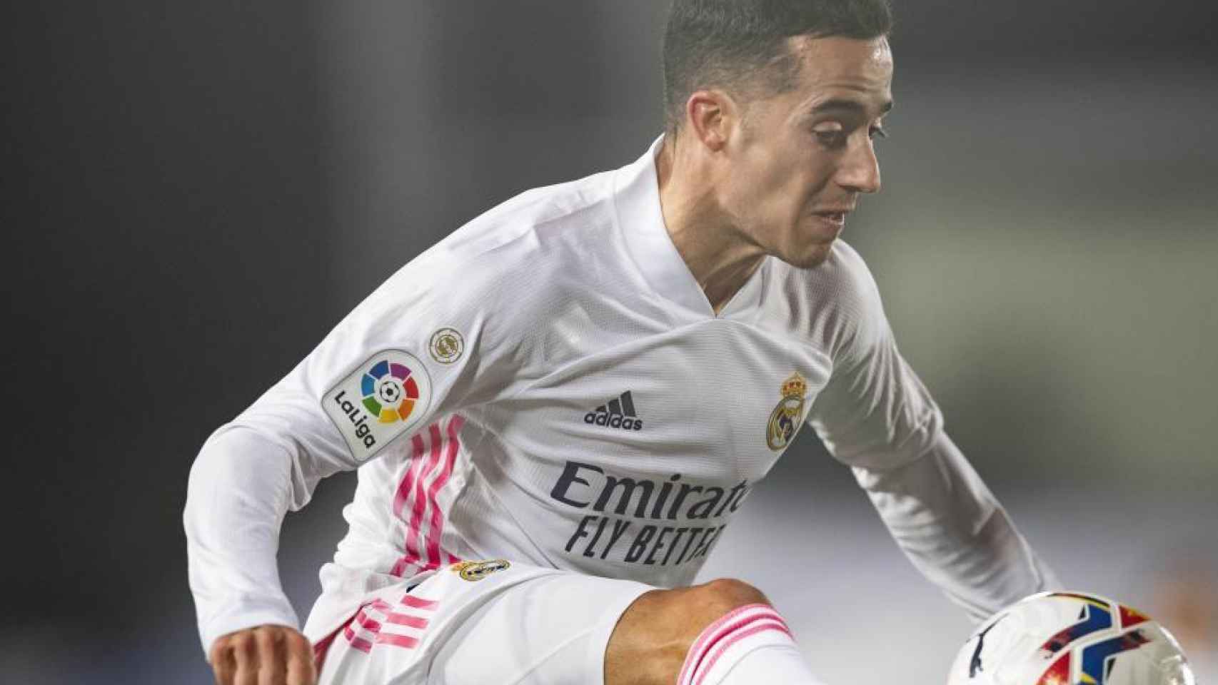 Lucas Vázquez, en un partido del Real Madrid en la temporada 2020/2021
