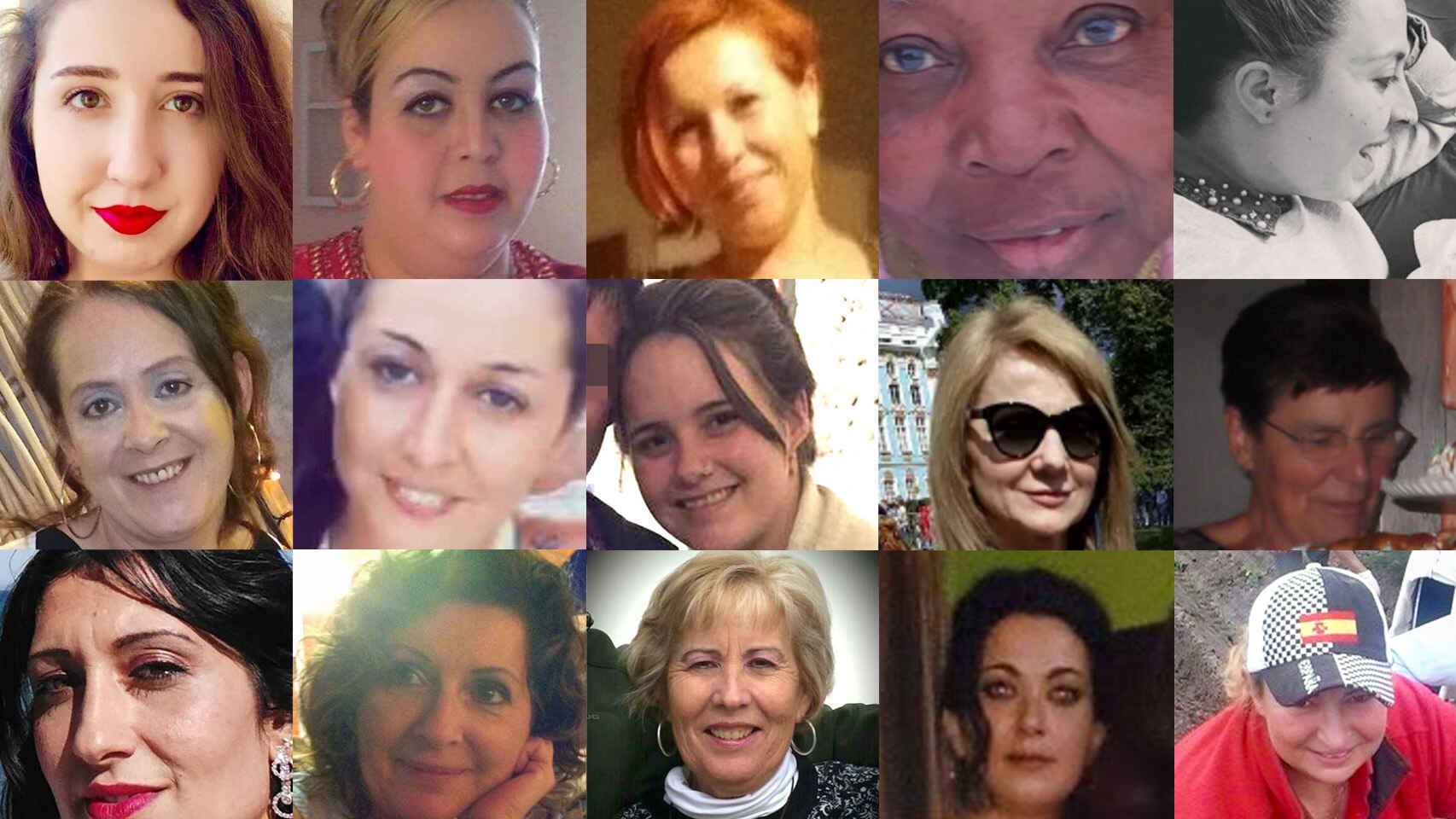 Los rostros de algunas de las mujeres asesinadas el año pasado.