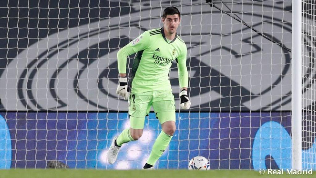 Courtois, durante un partido del Real Madrid en el Di Stéfano