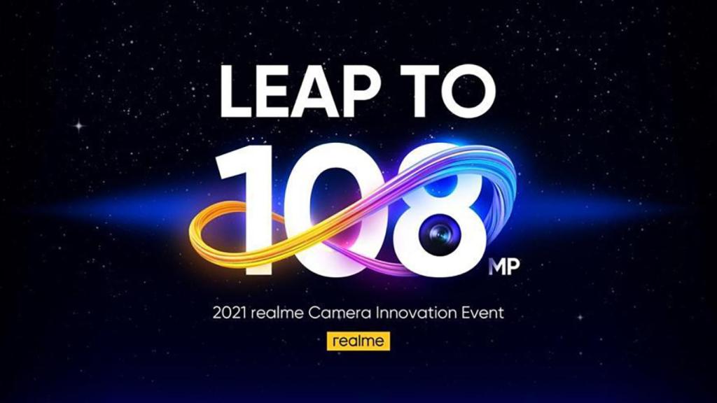 Realme anunciando su cámara de 108 megapíxeles.