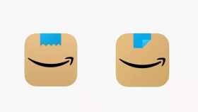 Logos de Amazon, antes (izquierda) y después (derecha)