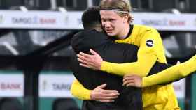 Haaland celebra un gol con el Dortmund