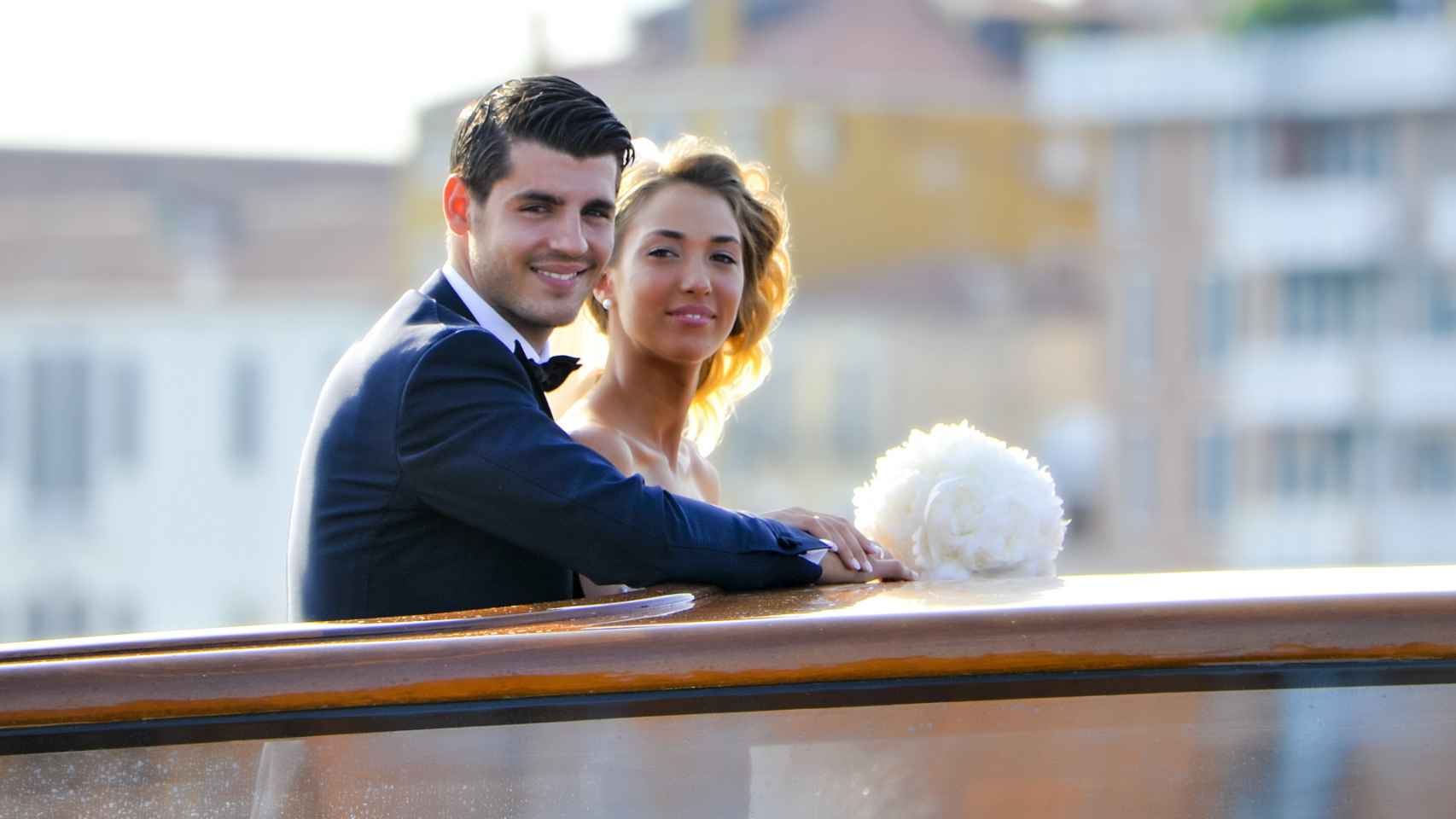 Álvaro Morata y Alice Campello el día de su boda.