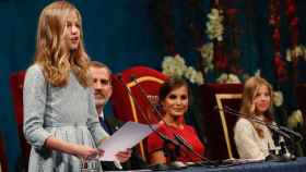 Leonor durante su discurso de los Premios Princesa de Asturias 2019