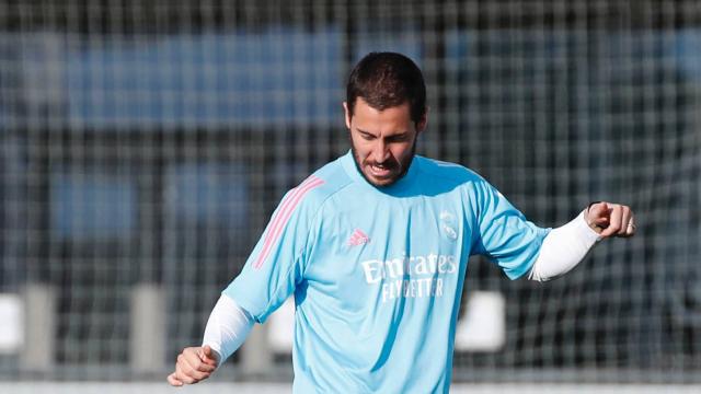 Eden Hazard, durante un entrenamiento del Real Madrid