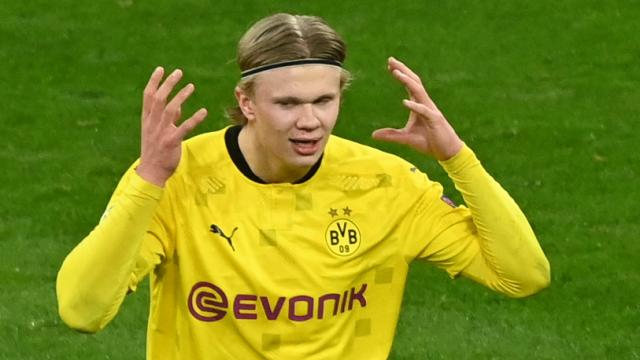 Erling Haaland, en un partido del Borussia Dortmund en la temporada 2020/2021