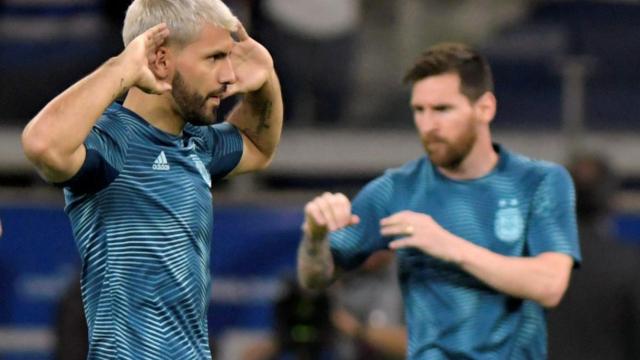 Kun Agüero y Messi, con la selección de Argentina