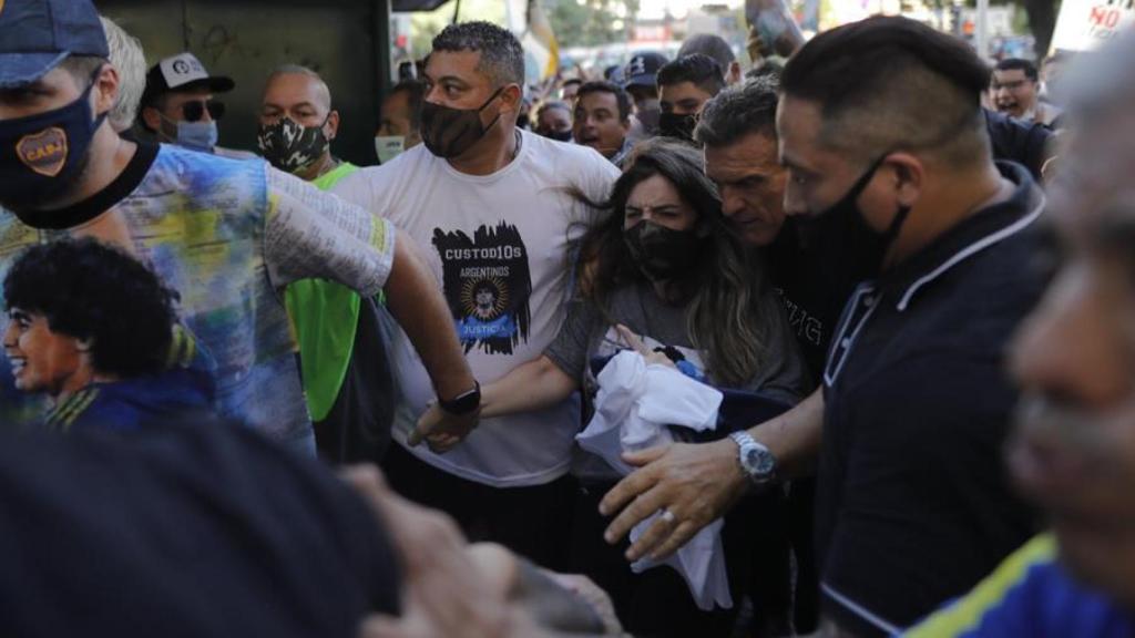 Dalma Maradona durante la manifestación por su padre