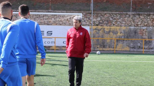 Jordi Fabregat durante el entrenamiento del Conquense