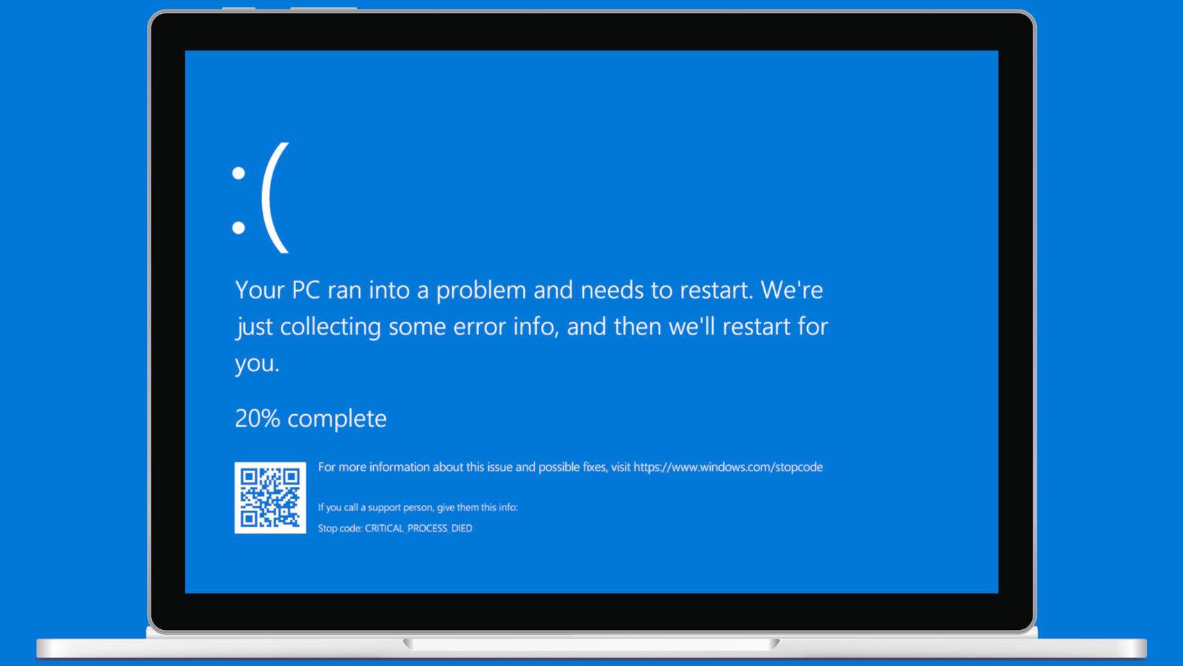 Ordenador Windows sufriendo un pantallazo azul