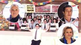 Arriba a la izquierda, Álvaro, a su derecha, Félix y, abajo, Natividad, tres trabajadores de McDonald's que ayudaron a inaugurar el primer local de España.