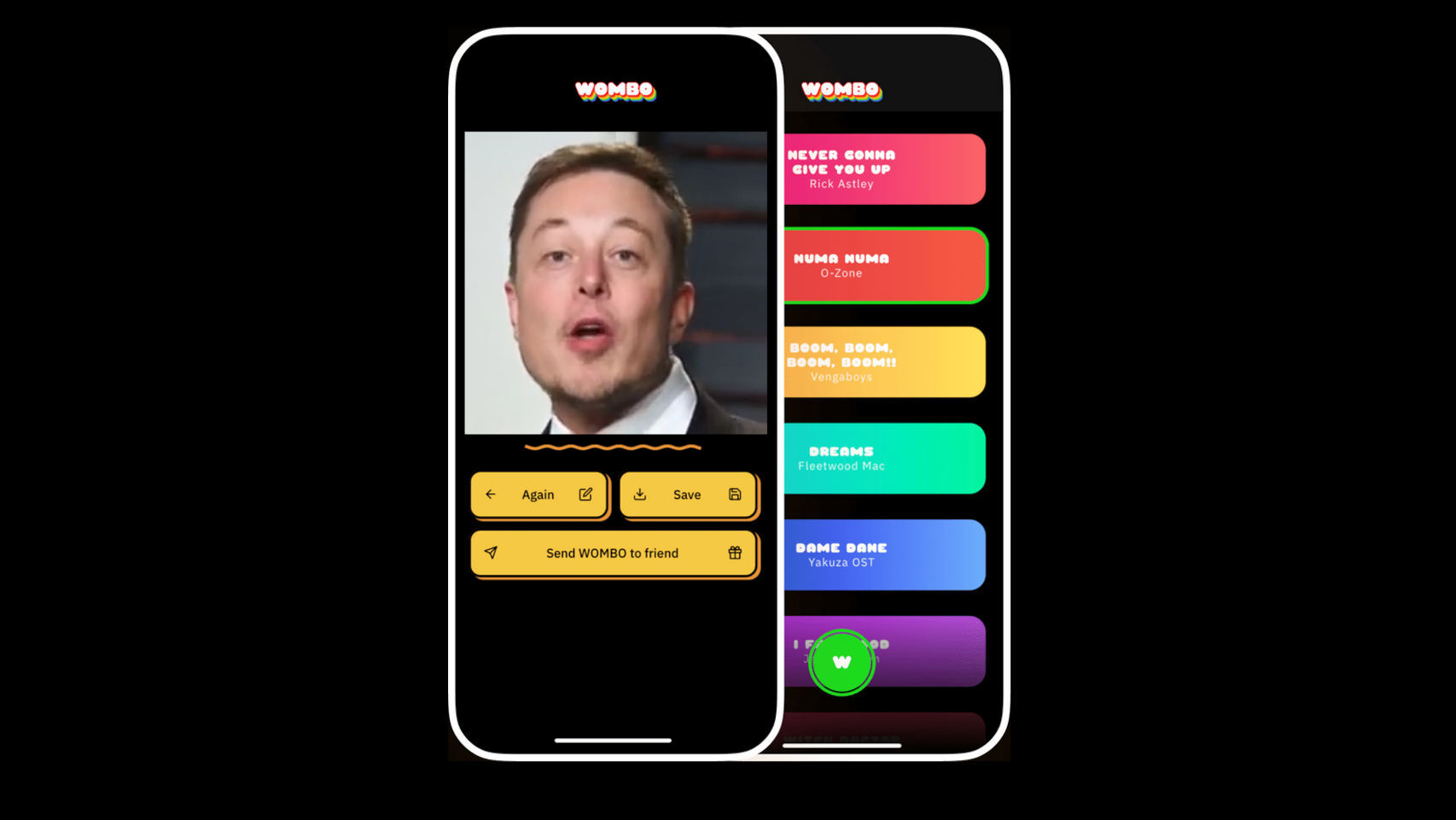 Wombo es una app que permite crear vídeos de personas cantando