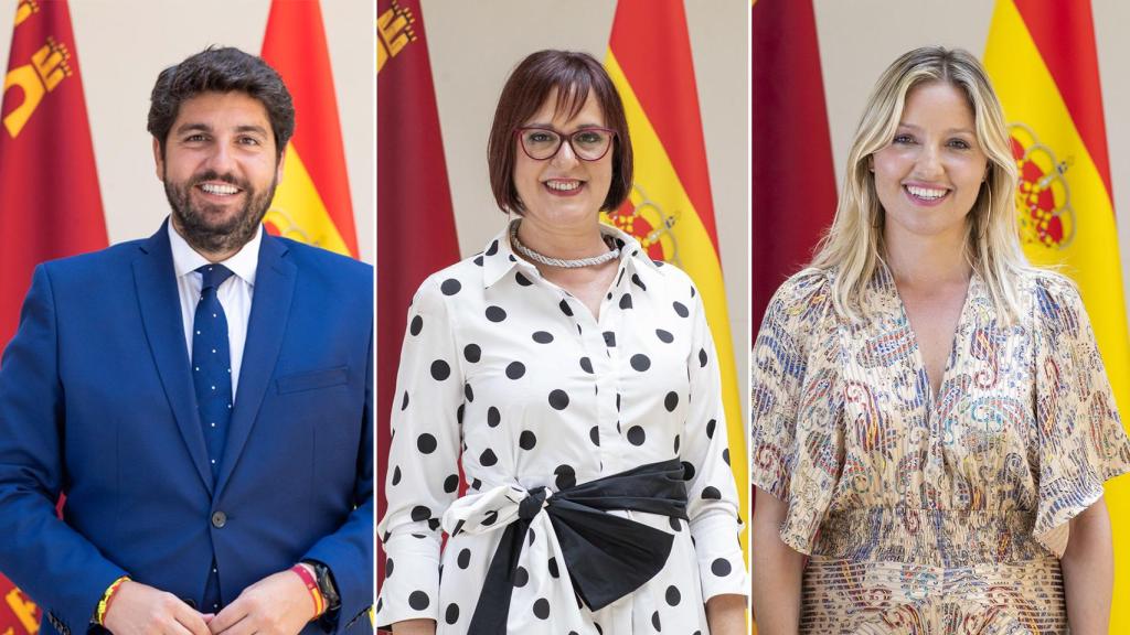 Fernando López Miras, Isabel Franco y Ana Martínez Vidal.