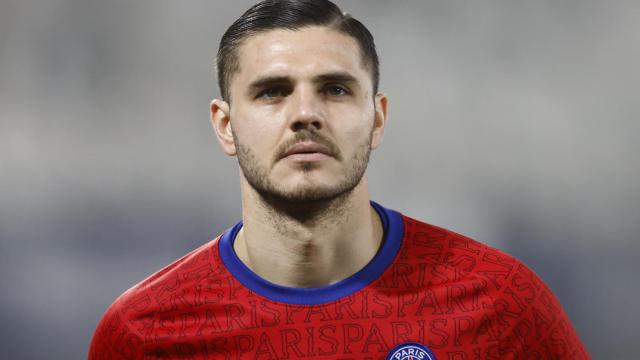 Mauro Icardi, con la camiseta de entrenamiento del PSG