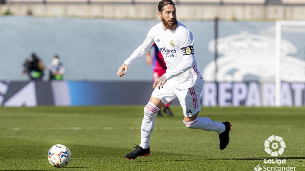 Sergio Ramos, en un partido del Real Madrid en la temporada 2020/2021