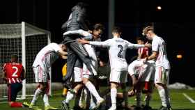 El Castilla celebra su victoria frente al Atleti B