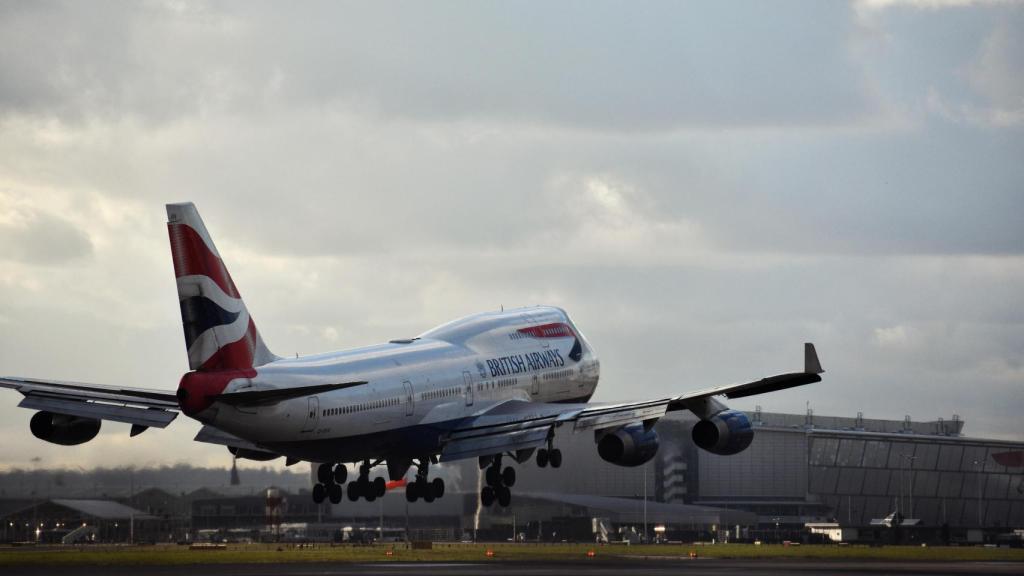 Aterrizaje de un Boeing 747 de British Airways