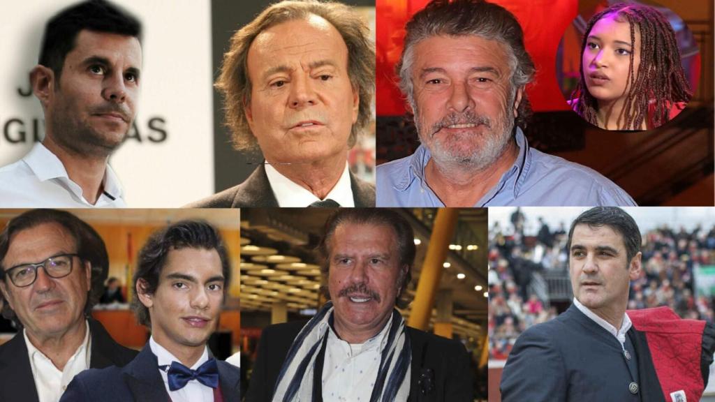 Julio Iglesias, Francisco, Pepe Navarro, Edmundo Arrocet y Jesulín de Ubrique en montaje de JALEOS.