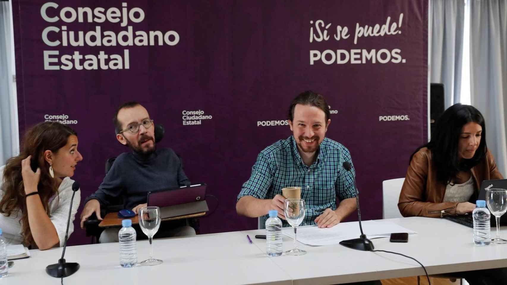 Pablo Iglesias y Pablo Echenique en el Consejo Ciudadano Estatal de Podemos.