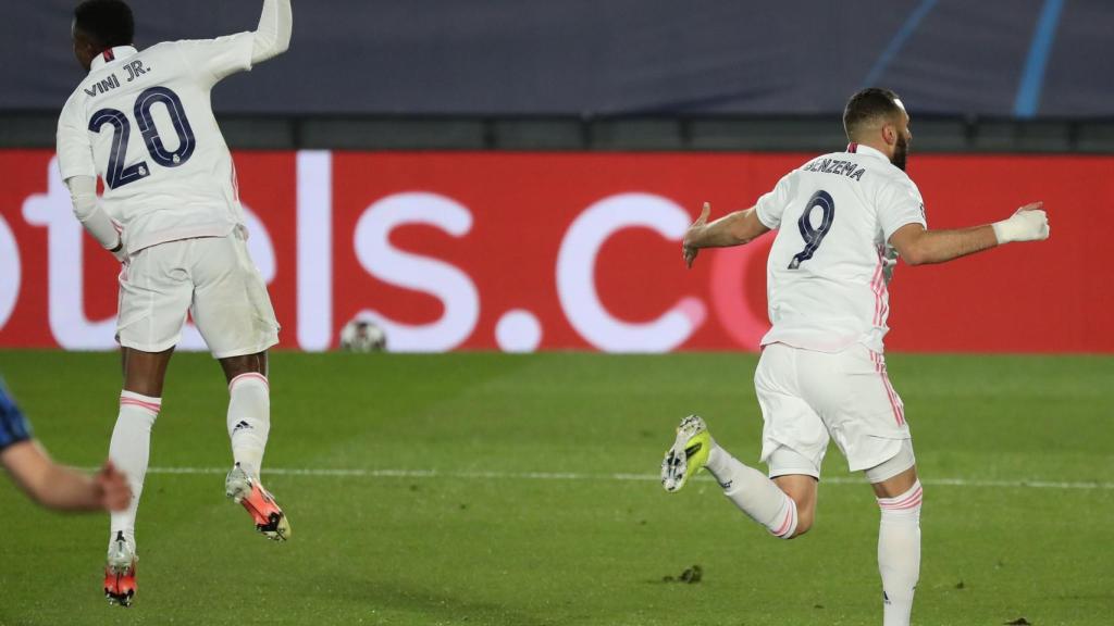 Vinicius celebra un gol en la Champions League