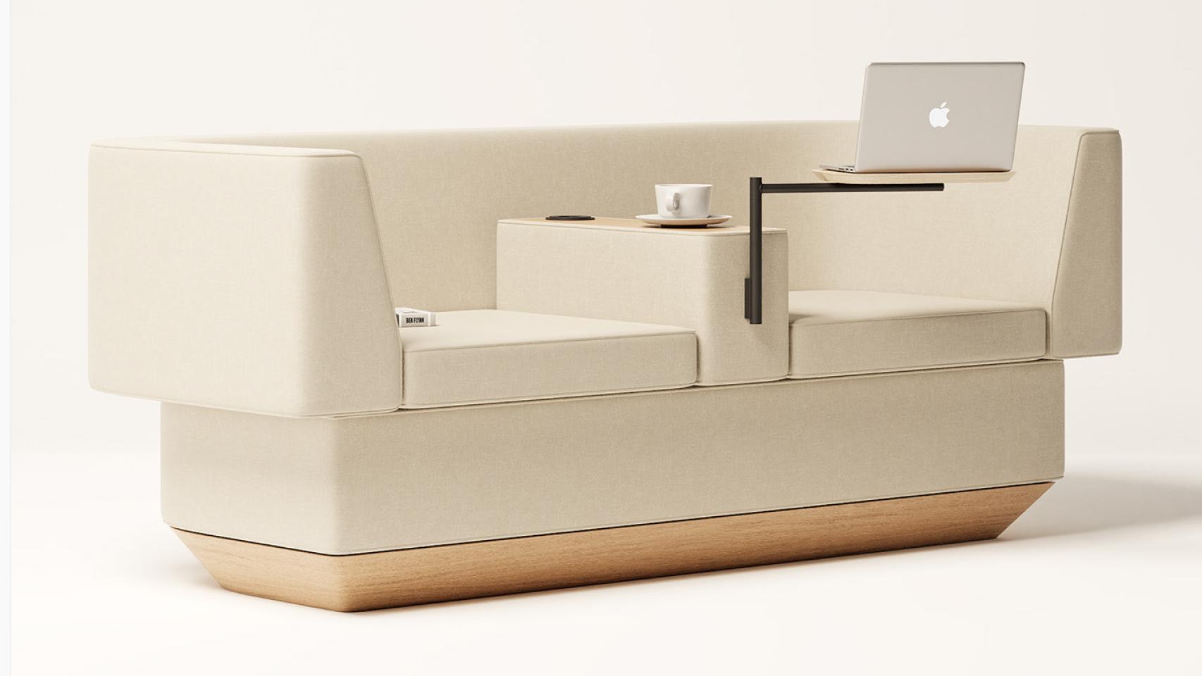 El sofá para teletrabajar: mesa plegable, enchufe y USB