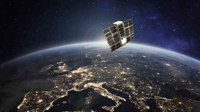 Recreación de satélite sobre la península ibérica