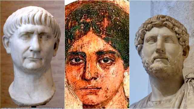 Trajano, Egeria y Adriano.