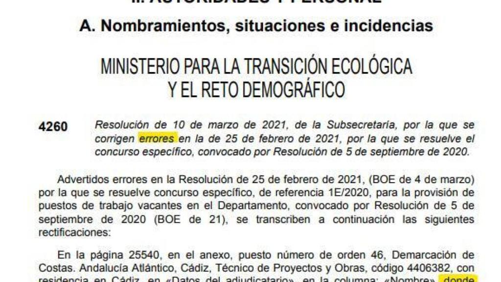 El fragmento del BOE que se ha hecho viral.