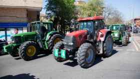 Tractores circulando por Toledo durante una protesta en 2017