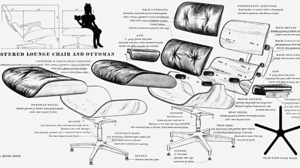 La legendaria Lounge Eames Chair deconstruida.