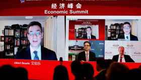 Pfizer Chief Executive Officer Albert Bourla attends the China Development Forum held in Beijing