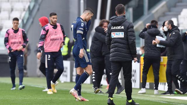 Cristiano Ronaldo tras la derrota de la Juventus contra el Benevento