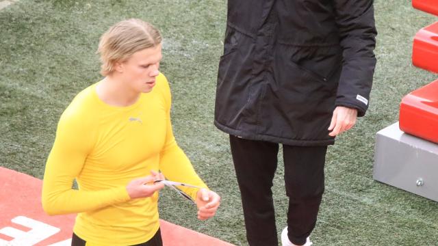 Haaland tras un partido con el Borussia Dortmund