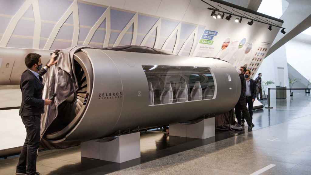 La maqueta del Hyperloop valenciano, que se mostrará al público durante la Expo de Dubai
