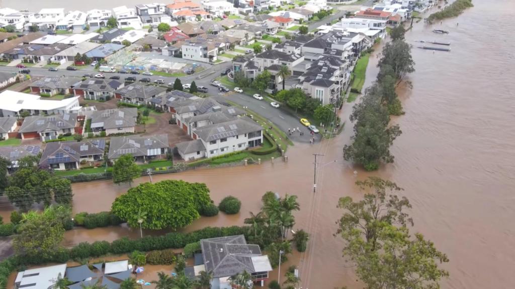 Imagen aérea de las inundaciones en Sídney, Australia.