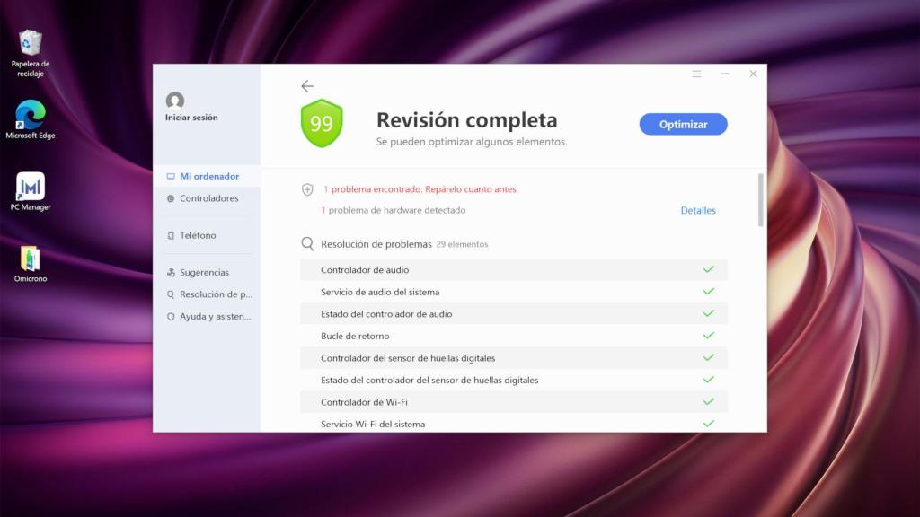 PC Manager de Huawei revisa nuestro ordenador en busca de problemas